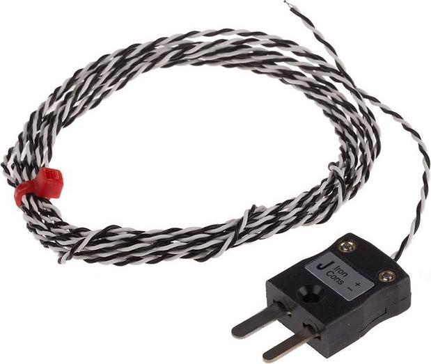 Produktbild RS PRO Type J IEC 1/0.2mm Thermocouple+Plug 2m
