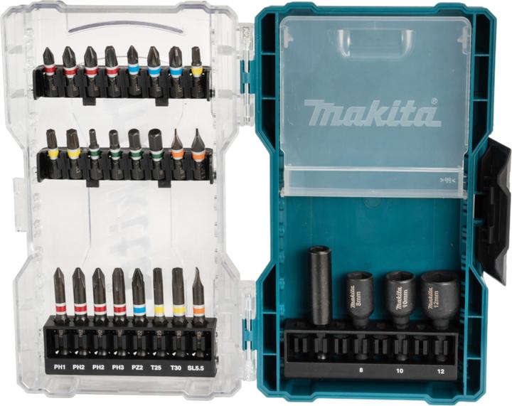 Productafbeelding Makita Bitset 28 st. (Cross Phillips PH, Inbus, Kruis Pozidriv PZ, Schroefgleuf, Zeskantbus TX)