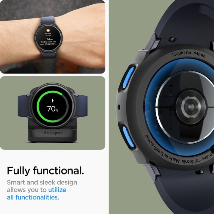 Actual product image Spigen Liquid Air Samsung Galaxy Watch 7 44 mm czarny/matte black ACS07900