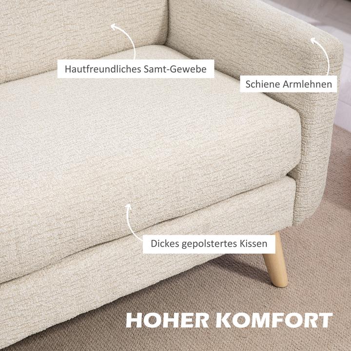 Produktbild Homcom 2 Sitzer Sofa Polyester, Mehrschichtplatte Beige (2-Sitzer)