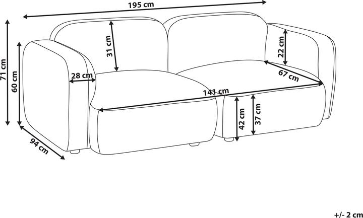 Produktbild Beliani Afoss (3-Sitzer)