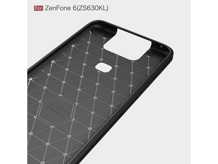 Actual product image Screenguard Asus ZenFone 6 Cover Carbon Brushed Soft TPU (Asus Zenfone 6)