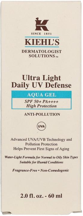 Actual product image Kiehl's Ultra Light Defense Aqua Gel SPF 50 PA++++ (SPF 25, 60 ml)