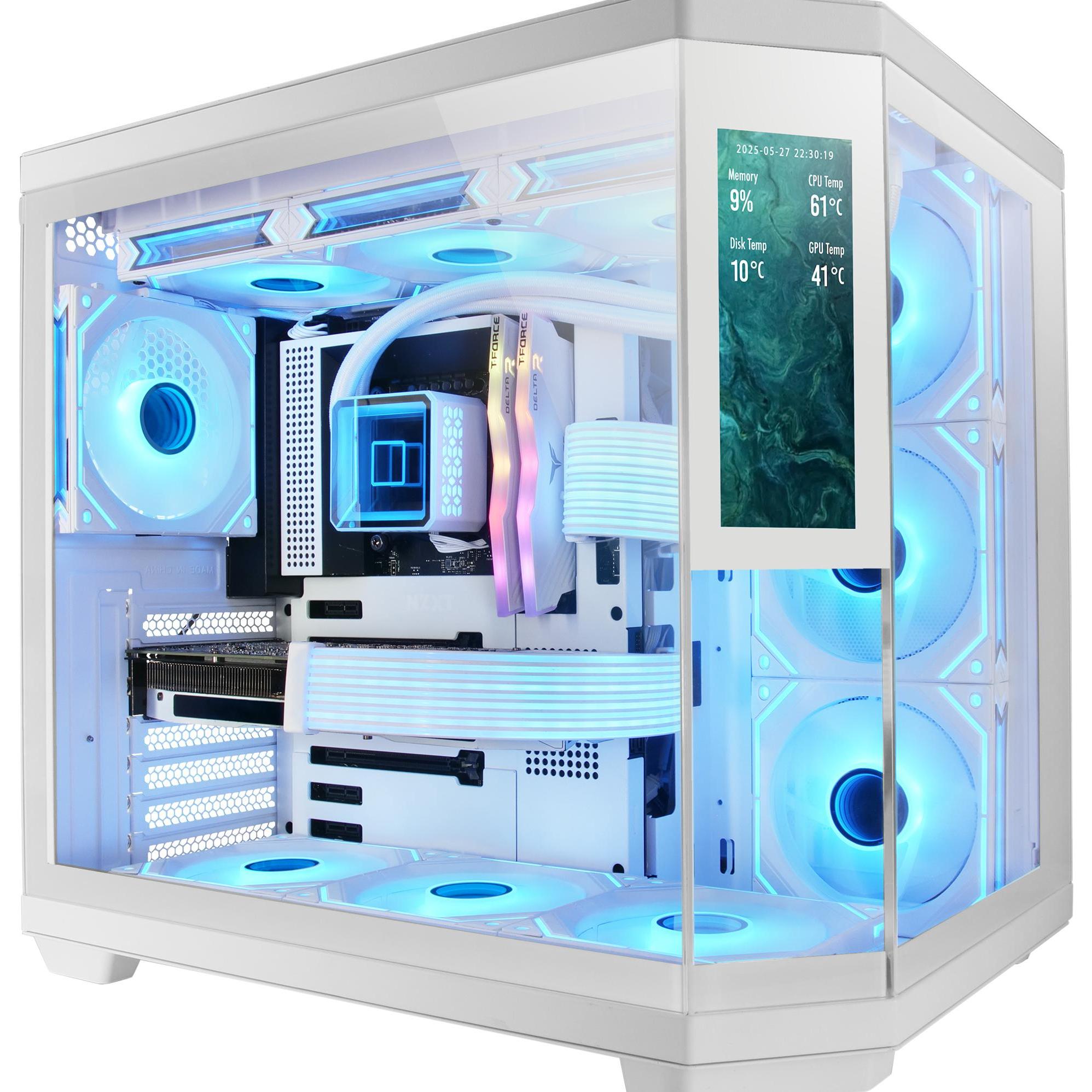 Mars Gaming Bianco Mc3tcorelcdw (Atx, Matx, Mini-Itx), Case Pc,