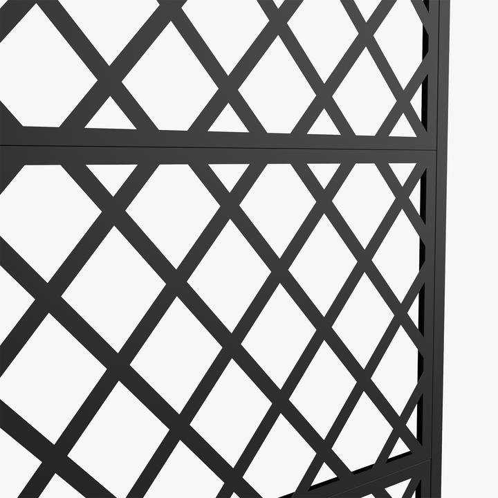 Actual product image Casa.Pro Trennwand Malja mit Blumenkasten Stahl 190x82x38 cm Schwarz (82 cm)