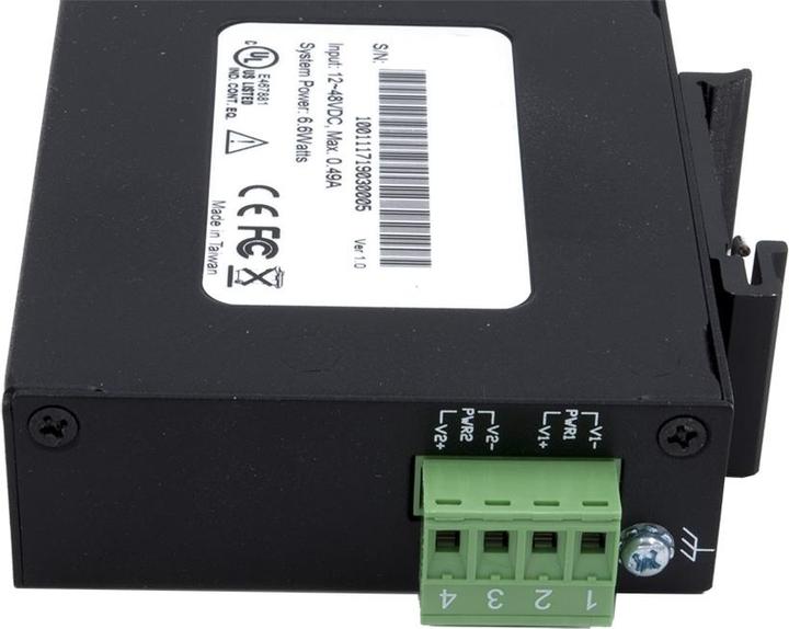 Image du produit Exsys Commutateur Ethernet industriel 5 ports 5*10/100Tx, 12-48VDC Power Input Version compacte (5 ports)