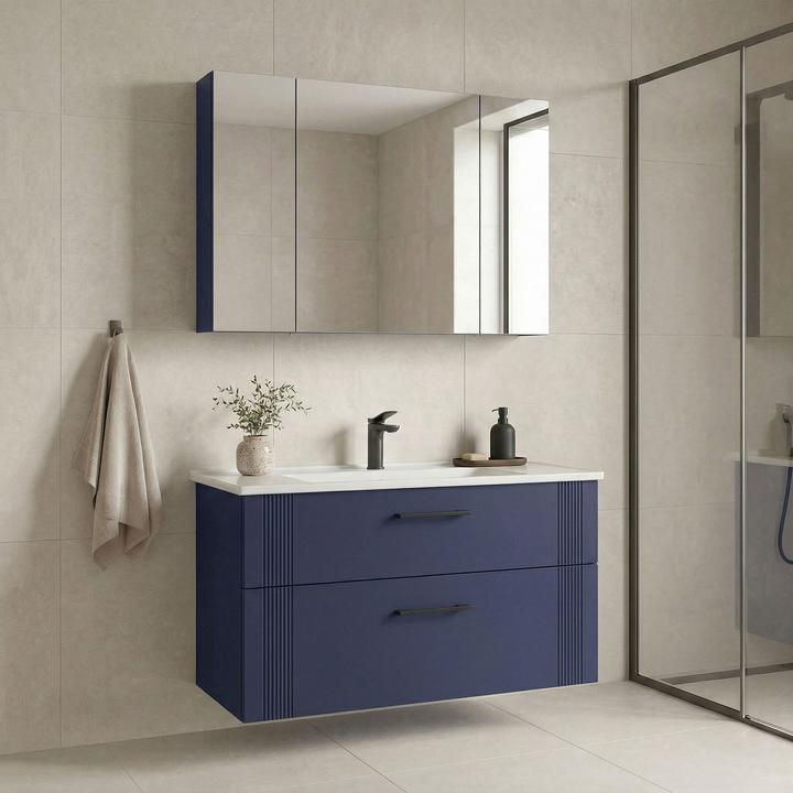 Produktbild Homitis Bari 100 v2 Bathroom Cabinet With Sink & Mirror Set (2 Pieces)
