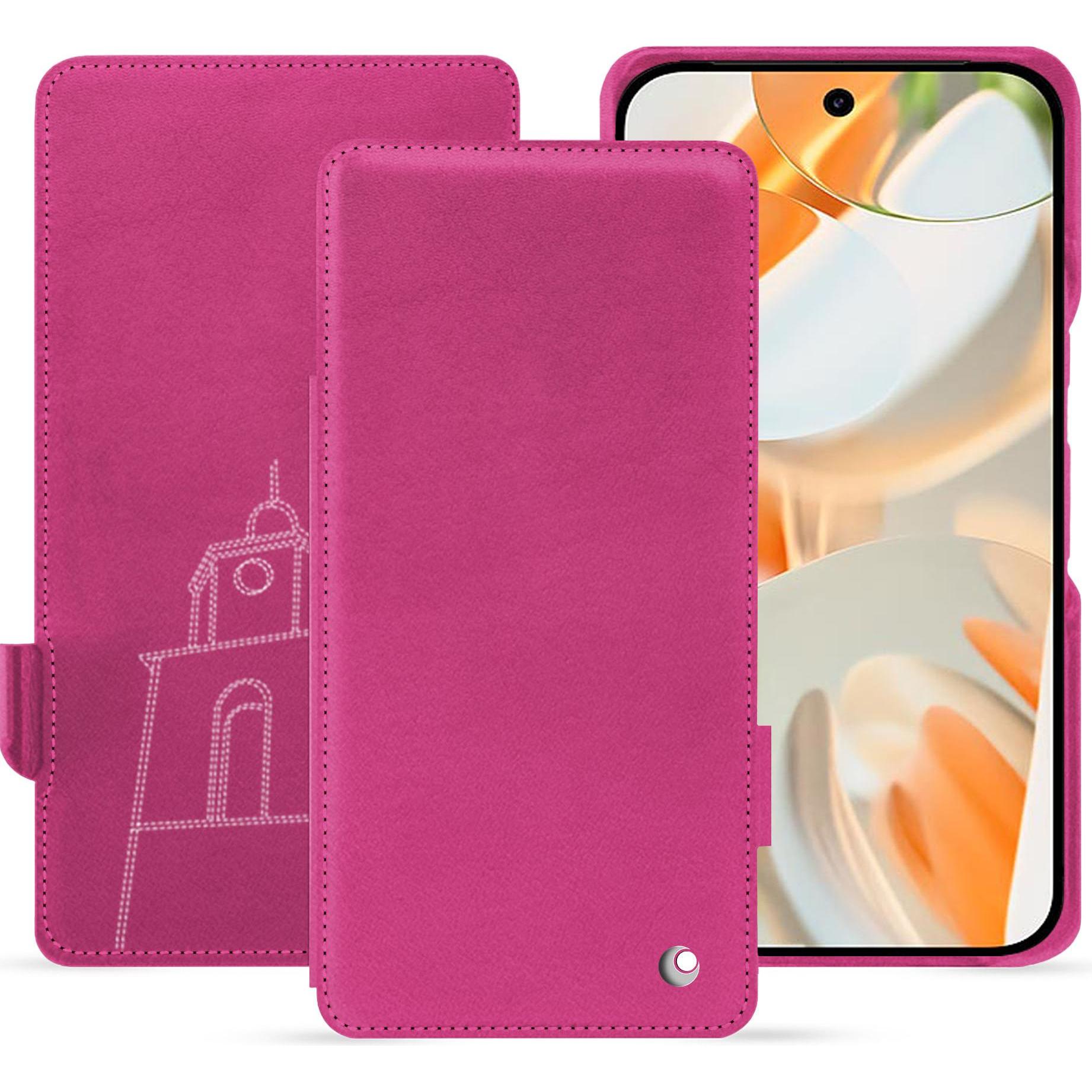Thumbnail - Noreve Lederschutzhülle horizontal (Google Pixel 9 Pro Fold), Smartphone Hülle, Rosa