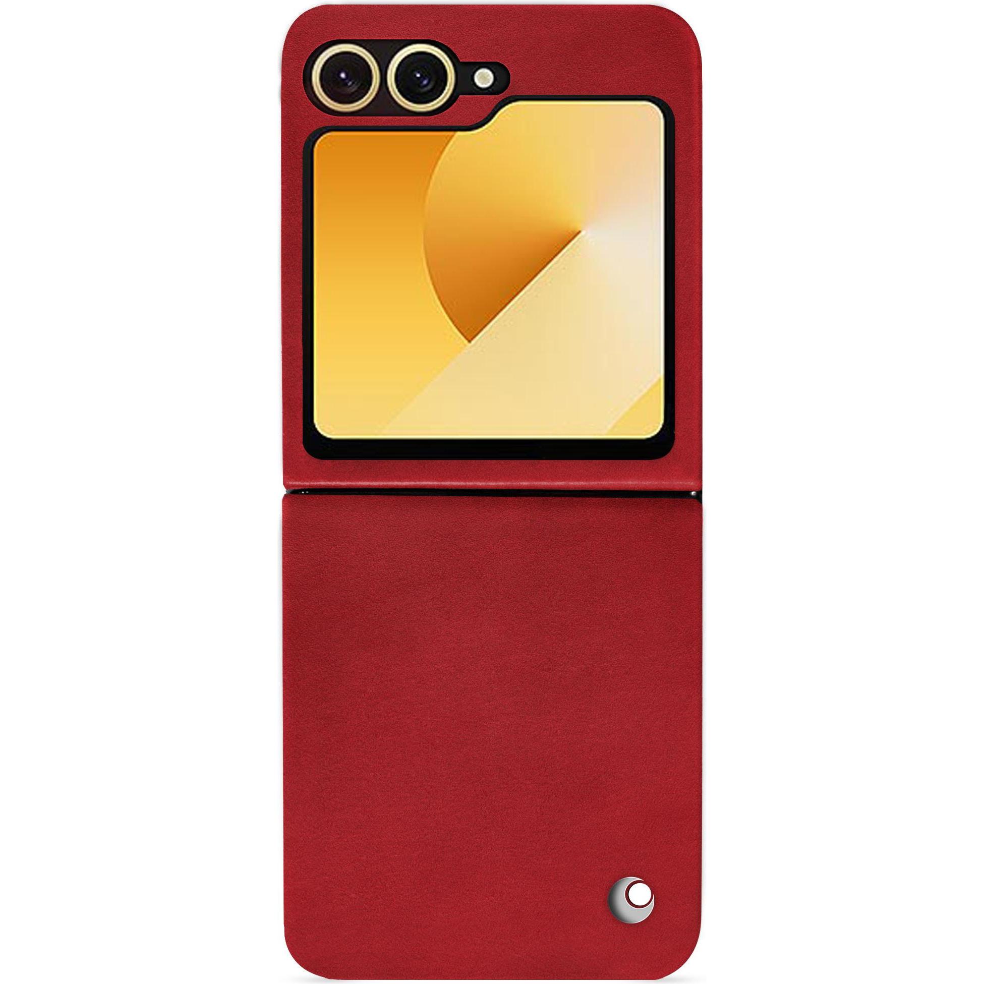 Noreve Lederschutzhülle Samsung Galaxy Z Flip6 (Samsung Galaxy Z Flip6), Smartphone Hülle, Rot