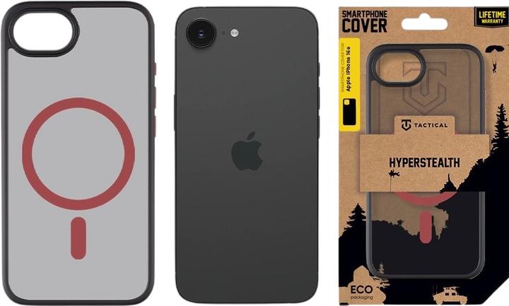 Immagine prodotto Tactical Back panel cover - MagForce Hyperstealth 2.0 Cover for iPhone 16e Black/Red (Apple iPhone 16e)