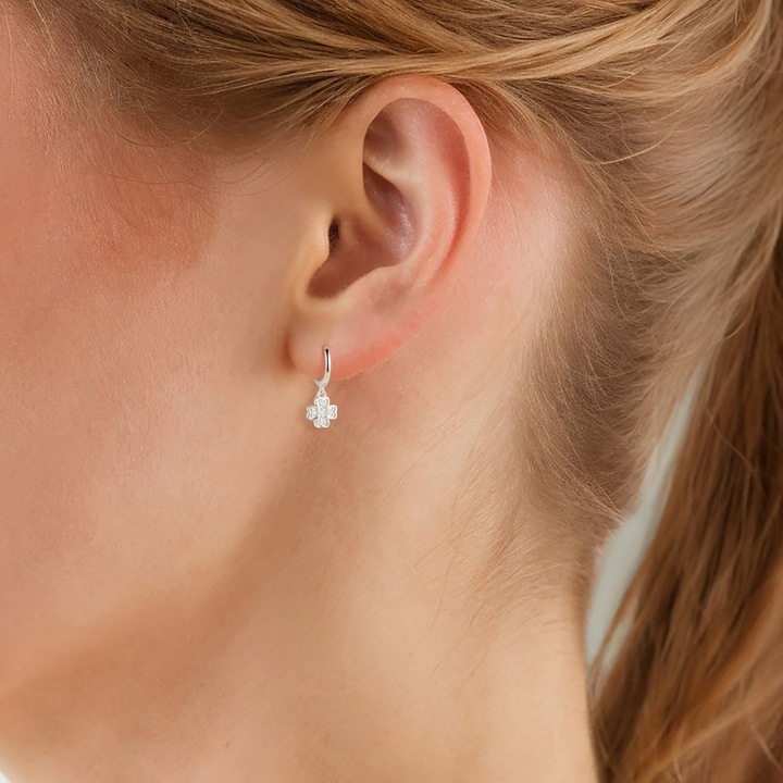 Produktbild Glanzstücke München Damen Ohrringe Kleeblatt Sterling Silber - 34564 (Sterling Silber)
