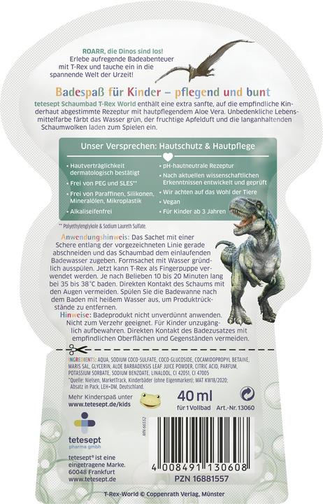 Actual product image Tetesept T-Rex World (Bubble bath, 40 ml)