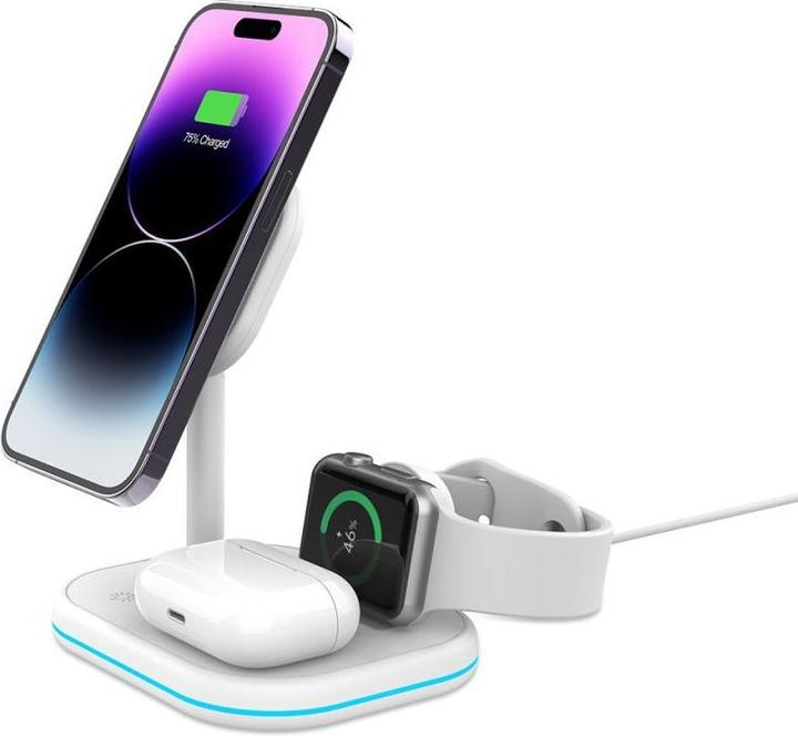 Produktbild Tech-Protect QI15W-A27 3in1 inductive charger with stand with MagSafe for smartphone / Apple Watch / (35 W)