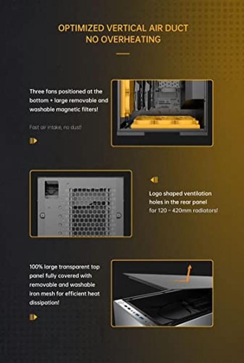 Immagine prodotto Geometric Future Futuro M8 Dharma Mid tower Pc behuizing, verticaal luchtkanaalontwerp, USB 3.1 type C, GEO-M8-DHA (ATX, Mini-ITX, mATX, E-ATX)