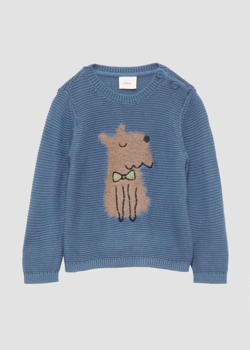 Produktbild s.Oliver Strickpullover Strickpullover mit flauschigem Hundemotiv (92)