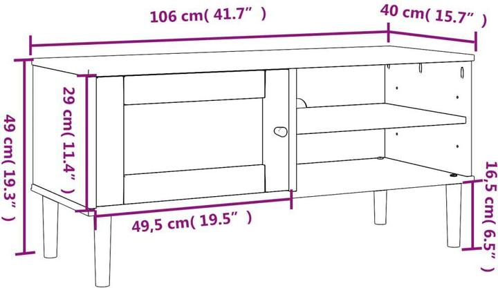 Actual product image vidaXL TV-Schrank (106 x 40 x 49 cm)