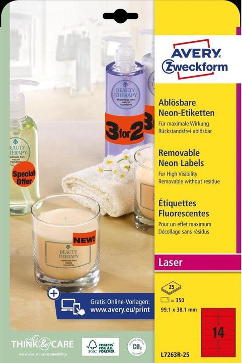 Immagine prodotto Avery Etichette al neon