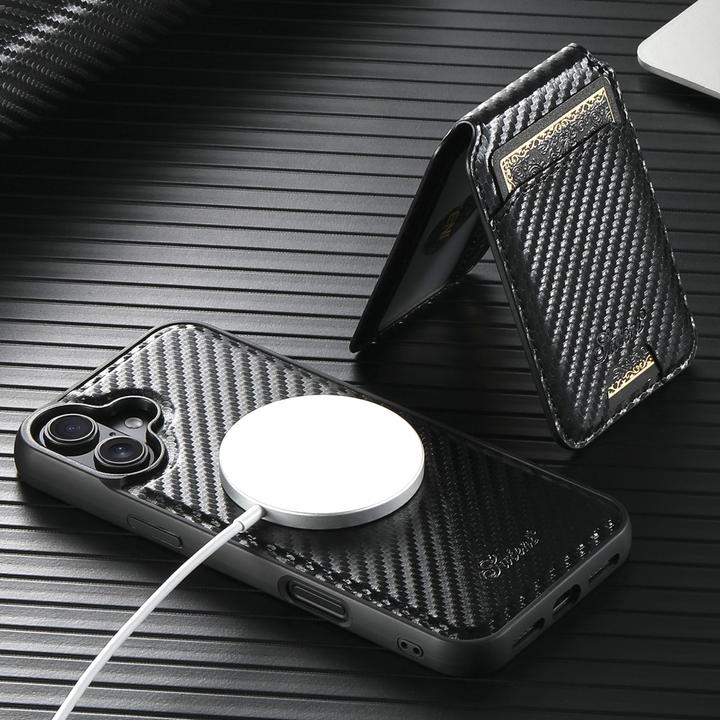 Produktbild Ueli Express Magnetische Carbon Optik Hülle mit abnehmbarem Kartenhalter (Apple iPhone 16)