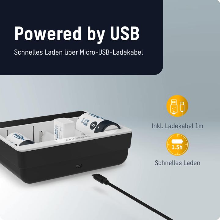 Image du produit Ansmann Multichargeur confort (4 pcs, C, D, AA, AAA, 800 mAh, Chargeurs sans batterie)