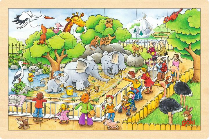 Produktbild Goki Einlegepuzzle Zoobesuch (24 Teile)