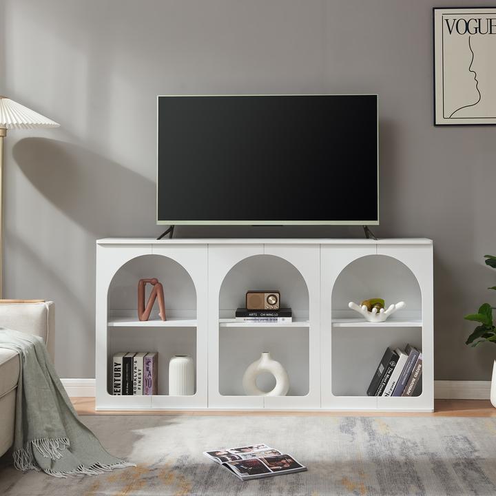 Actual product image En.Casa Sideboard Trorhun 160x30x80 cm Weiss (160 x 30 x 80 cm)