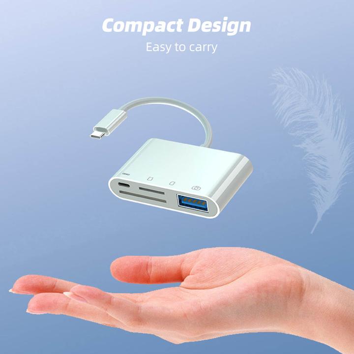 Produktbild PhoneLook USB-C-Lesegerät für SD- & Micro-SD-Speicherkarten und USB (4 in 1) für MacBook & iPad