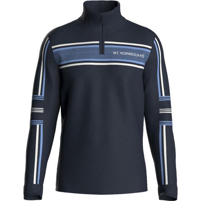 We Norwegians, Herren, Pullover, Stryn Zipup, Blau, (L)