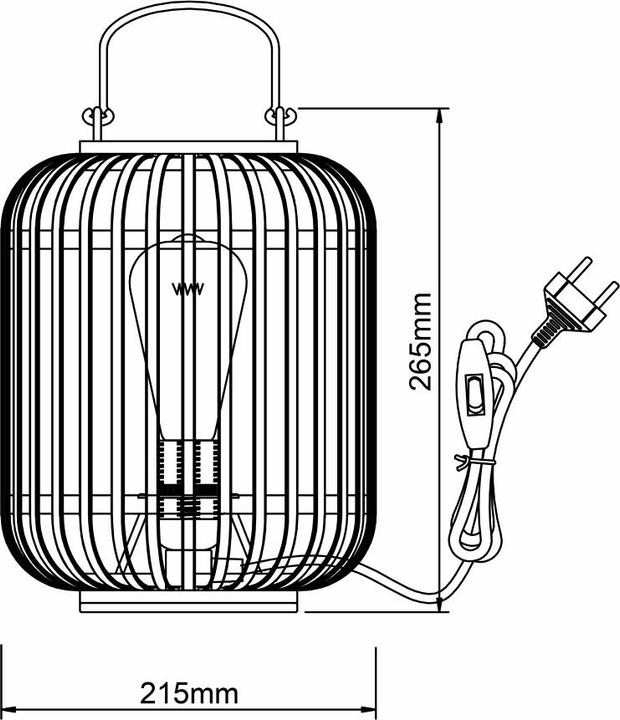 Produktbild Brilliant Woodrow E27 / TL1 / w/o bulb Tischleuchte 27cm (E27)