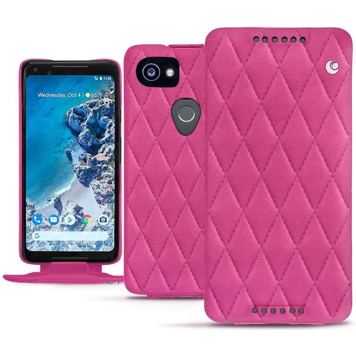 Noreve Lederschutzhülle vertikal (Google Pixel 2 XL), Smartphone Hülle, Rosa