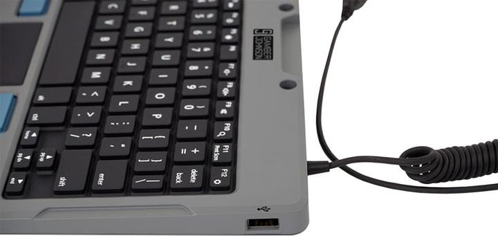 Produktbild Gamber-Johnson 7160-1449-00, QWERTY, US Englisch, Touchpad, Gamber Johnson, Schwarz, Grau, Polycarbo (US, Kabelgebunden)