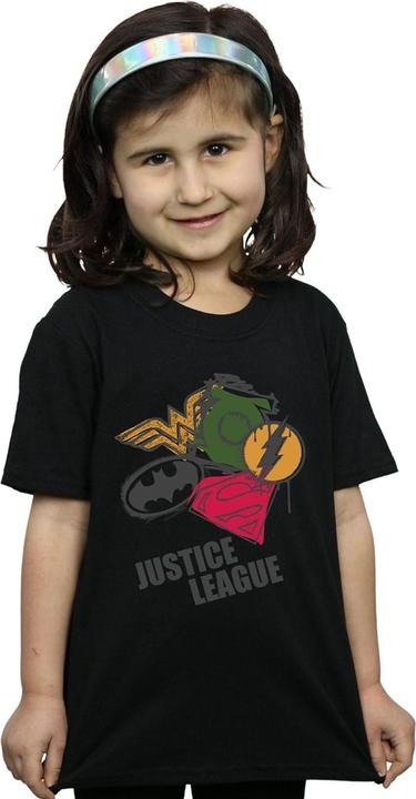 Produktbild Justice League Spray Logos TShirt Mädchen (140, 146)