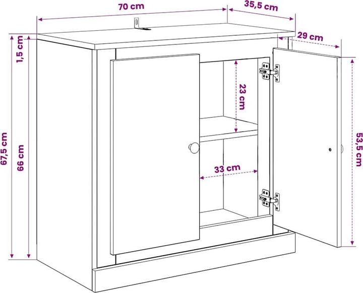 Image du produit vidaXL Sideboard (210 x 35.50 x 67.50 cm)