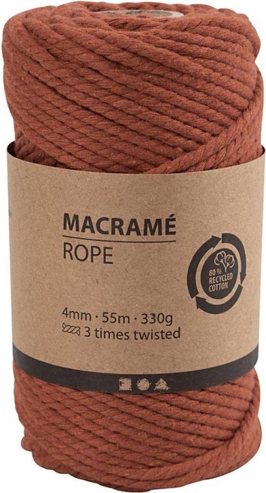 Produktbild Creativ Company Baumwollgarn Macramé Kordel Orange (55 m)