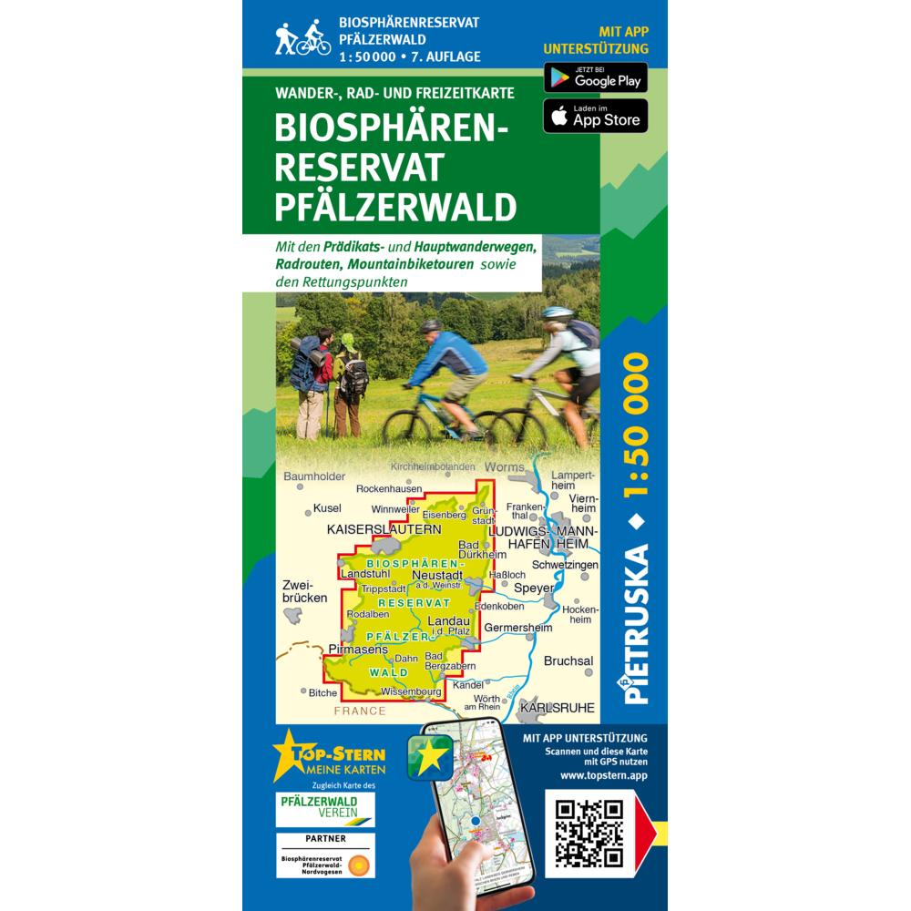 Naturpark Pfälzerwald, Südteil, Wander-, Rad- und Freizeitkarte, Landkarte