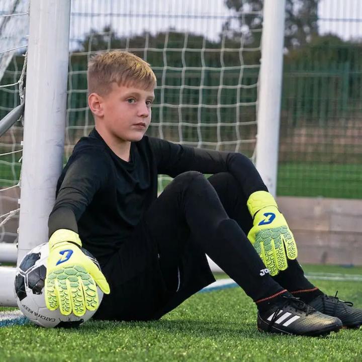 Produktbild Catch & Keep Fussballhandschuhe Fly Kids Yellow Soul Gr. 4 Torwart Goalie Handschuhe (4)