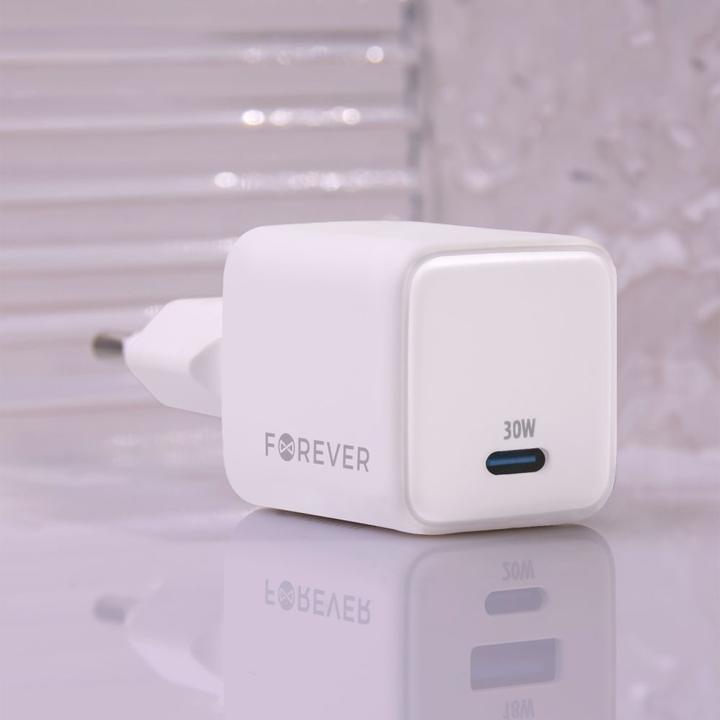 Actual product image Forever TC-08-30C GaN PD QC charger 1x USB-C 30W white (30 W, 1 portion)