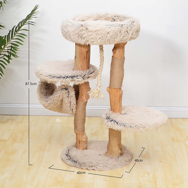 Produktbild Fudajo Designer-Kratzbaum (87.50 cm, Braun, Creme)