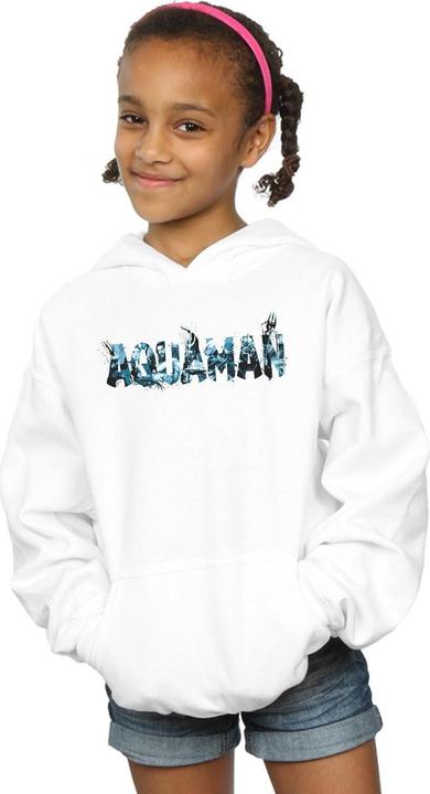Actual product image Girls Aquaman Text Logo Hoodie (140, 146)