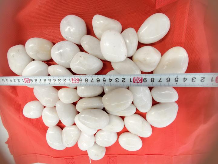 Actual product image Aquagart 20kg Polierter Kiesel Flusskiesel Kieselsteine Gartenkies Zierkies weiss (30 x 30 x 200 cm)