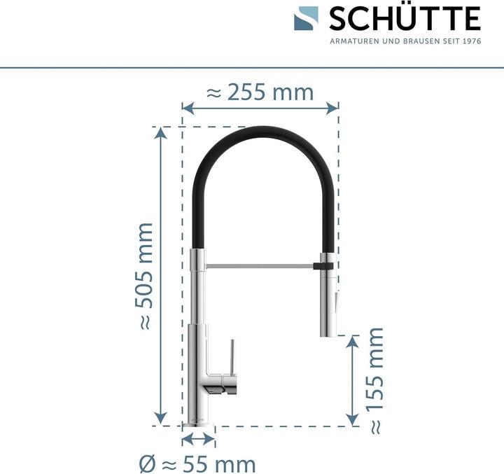 Produktbild Schütte Wasserhahn Küche STILO Spültischarmatur Chrom Schwarz Chrom Rot Schwenkbar 79180