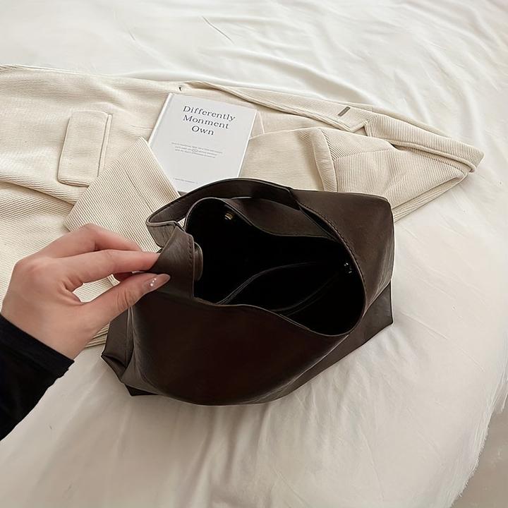Immagine prodotto Only-Bags.Store Borsa hobo vintage a tinta unita, borsa a tracolla leggera e casual con inserto per l'uso quotidiano