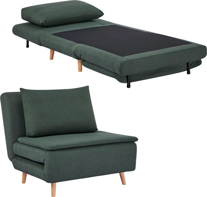 Produktbild Homcom Schlafsessel Polyester, Buchenholz Dunkelgrün