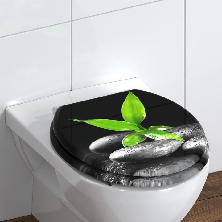 Image du produit Schütte Abattant WC Bois MDF Abattant WC DARK STONES AND BAMBOO Abaissement automatique 80183-A 0