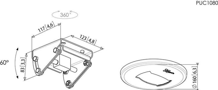 Image du produit Vogels Professional PUC 1080 - composant de montage (plaque de plafond) (Plafond)