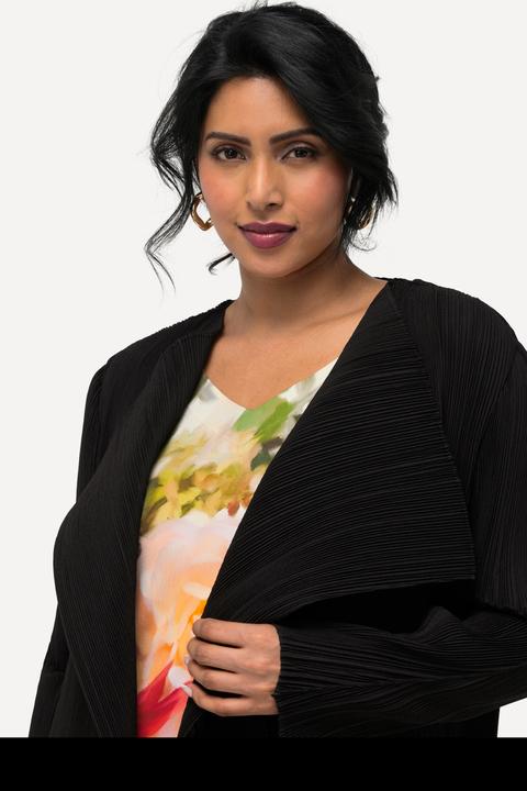 Produktbild Ulla Popken Plissee-Jacke, offene Form, V-Ausschnitt, Langarm (46, 48)