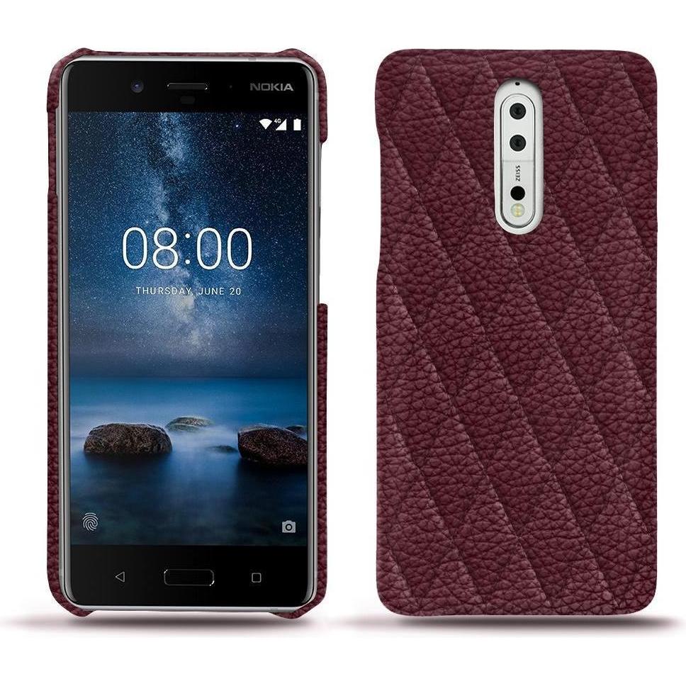 Noreve Lederschutzhülle (Nokia 8), Smartphone Hülle, Violett
