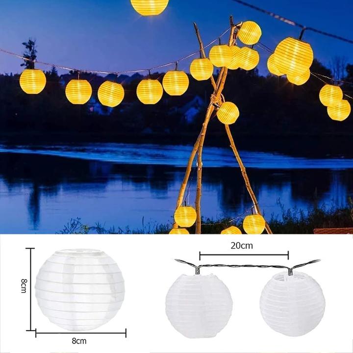 Actual product image Bowfar Solar-Lichterkette mit Lampions (30 LEDs) (8 m)