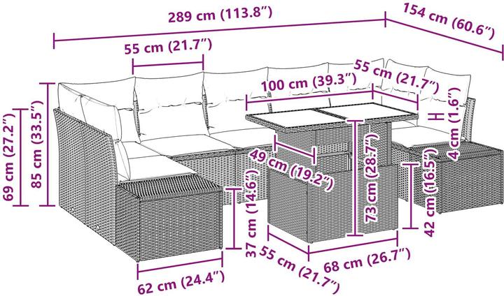 Produktbild vidaXL Gartensofa-set