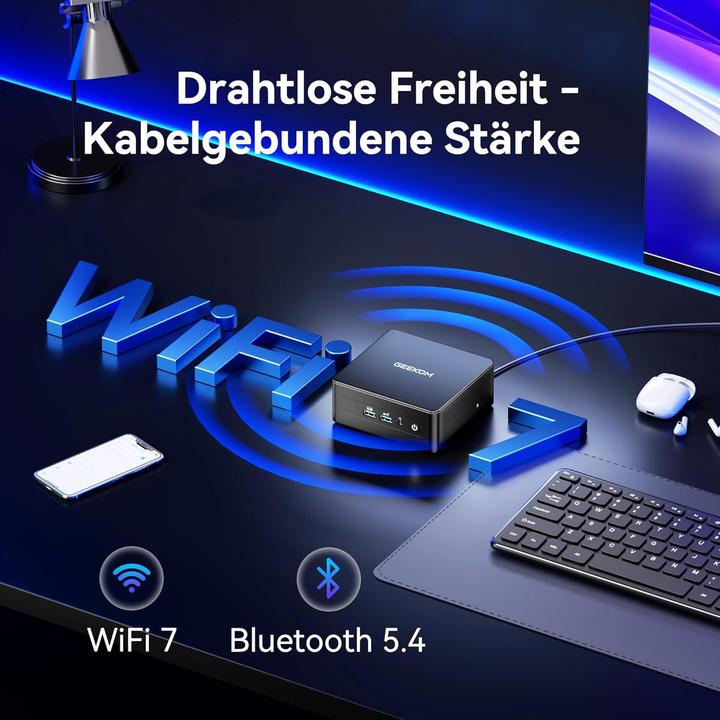 Produktbild Geekom IT15 AI Mini PC mit 14 Kernen und USB4.0, Windows 11 Pro (Intel Core Ultra 5 225H, 32 GB, 1000 GB)