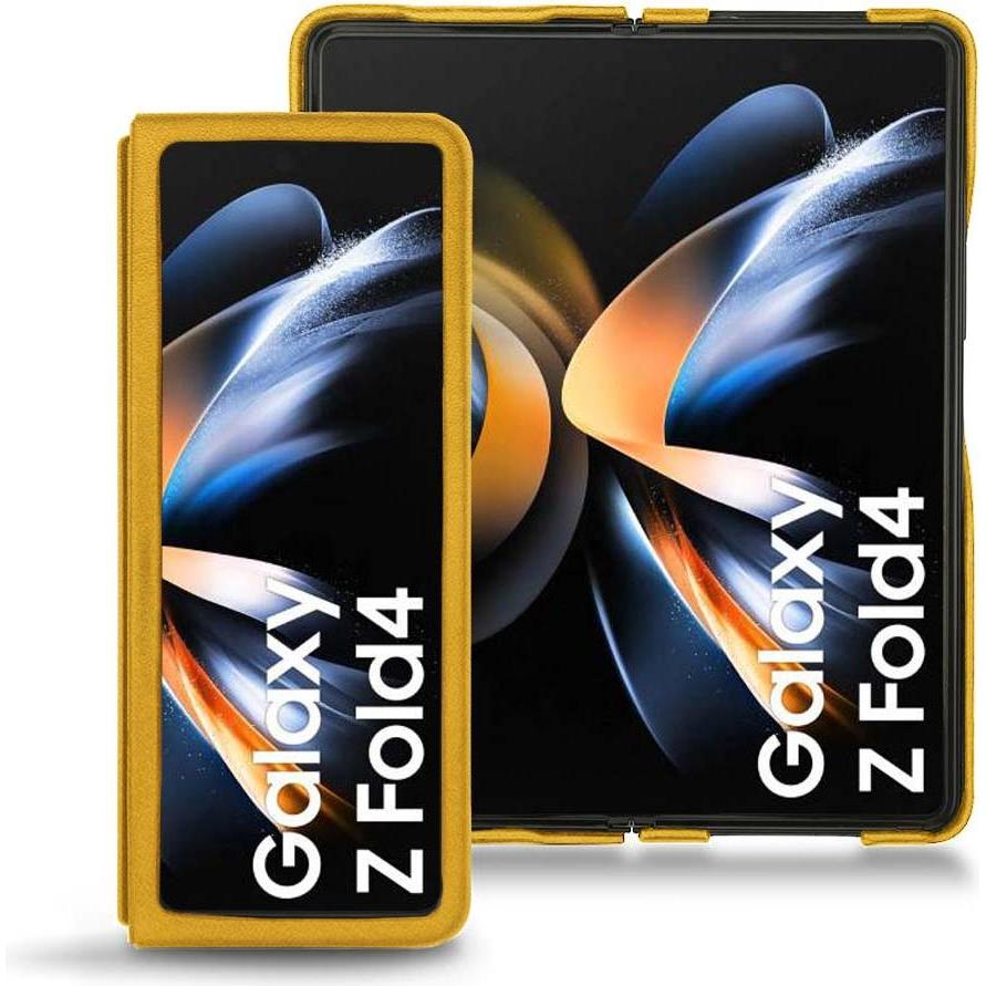 Thumbnail - Noreve Lederschutzhülle Samsung Galaxy Z Fold4 (Samsung Galaxy Z Fold4), Smartphone Hülle, Orange